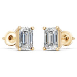 Load image into Gallery viewer, Jaara Emerald Solitaire Diamond stud Earring
