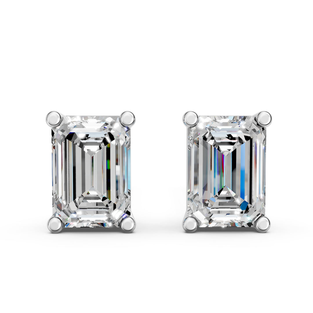 Ivira Emerald Solitaire Diamond stud Earring