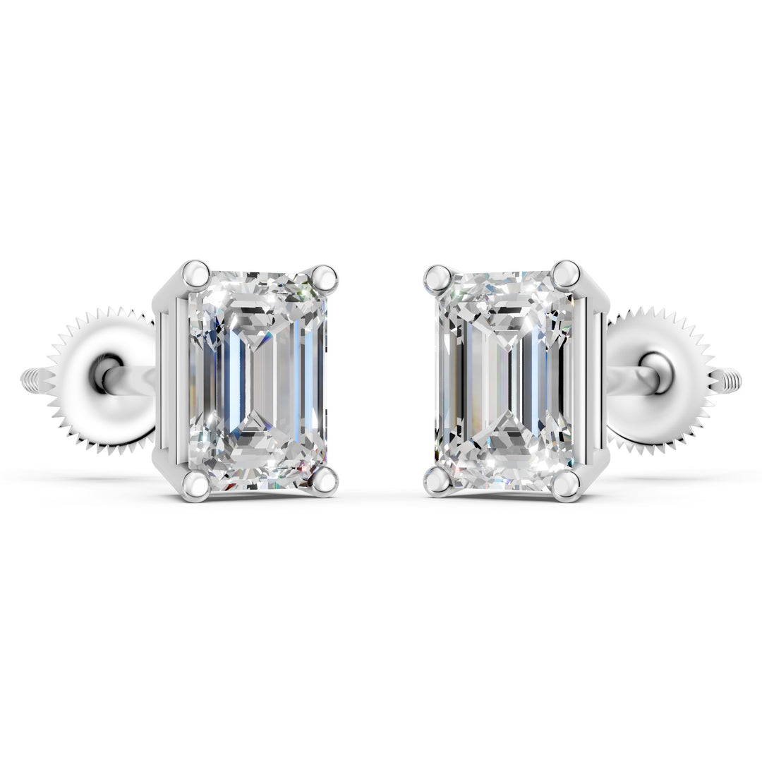 Ivira Emerald Solitaire Diamond stud Earring