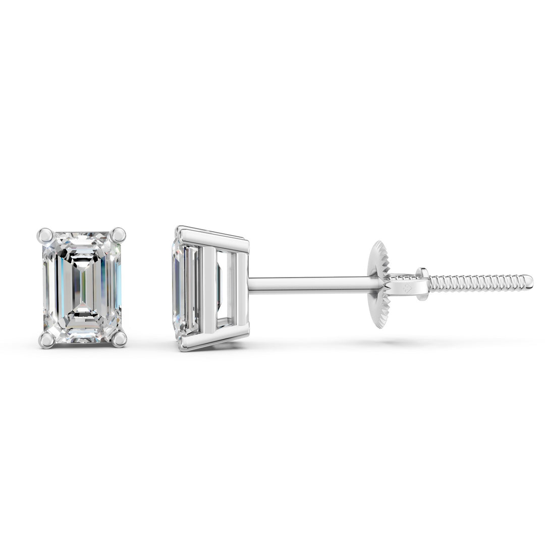 Ivira Emerald Solitaire Diamond stud Earring