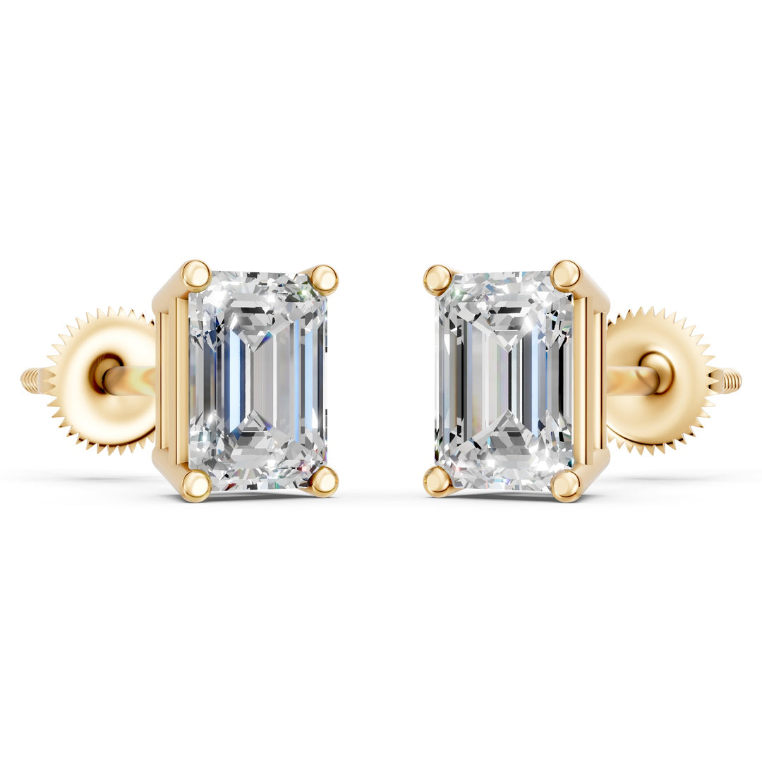 Ivira Emerald Solitaire Diamond stud Earring