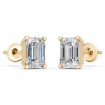 Load image into Gallery viewer, Ivira Emerald Solitaire Diamond stud Earring
