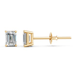 Load image into Gallery viewer, Ivira Emerald Solitaire Diamond stud Earring
