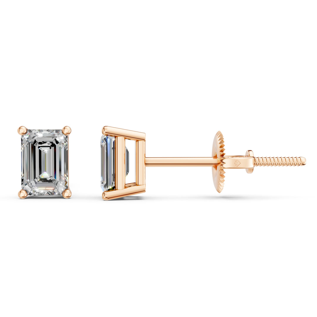 Ivana Emerald Solitaire Diamond stud Earring