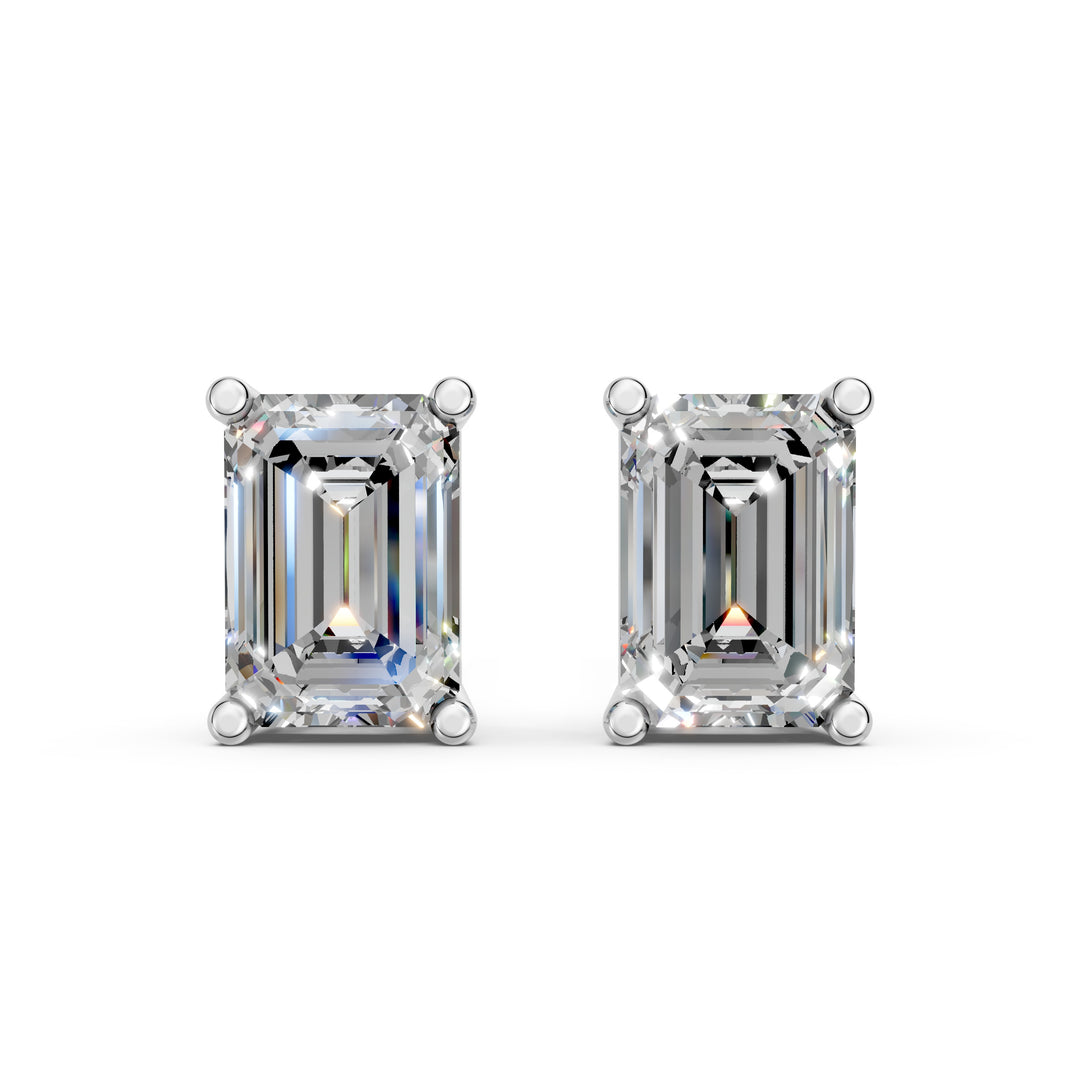 Ivana Emerald Solitaire Diamond stud Earring