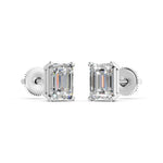 Load image into Gallery viewer, Ivana Emerald Solitaire Diamond stud Earring
