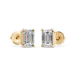 Load image into Gallery viewer, Ivana Emerald Solitaire Diamond stud Earring
