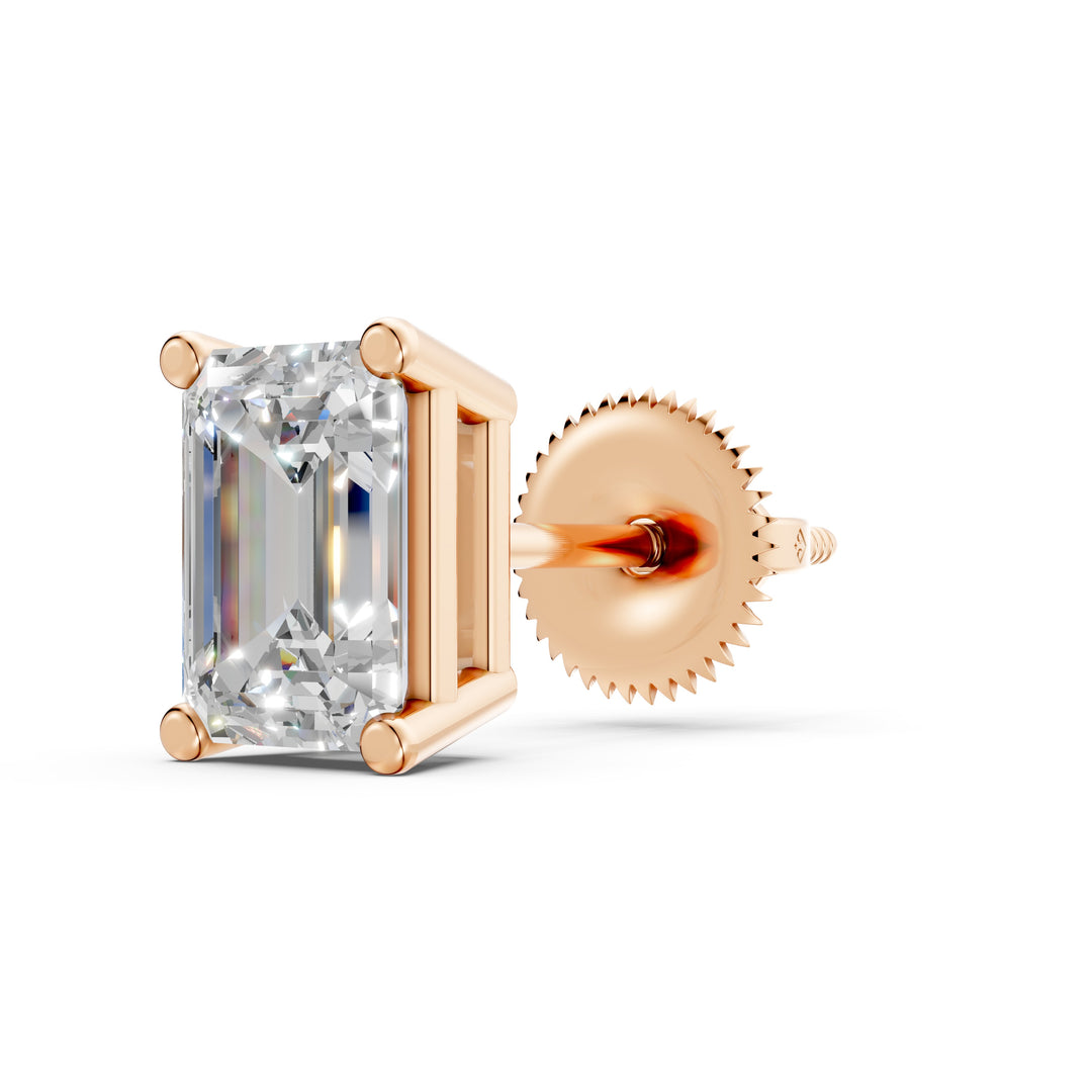 Isira Emerald Solitaire Diamond stud Earring