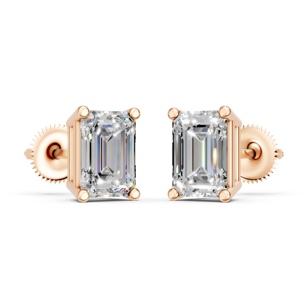Isira Emerald Solitaire Diamond stud Earring