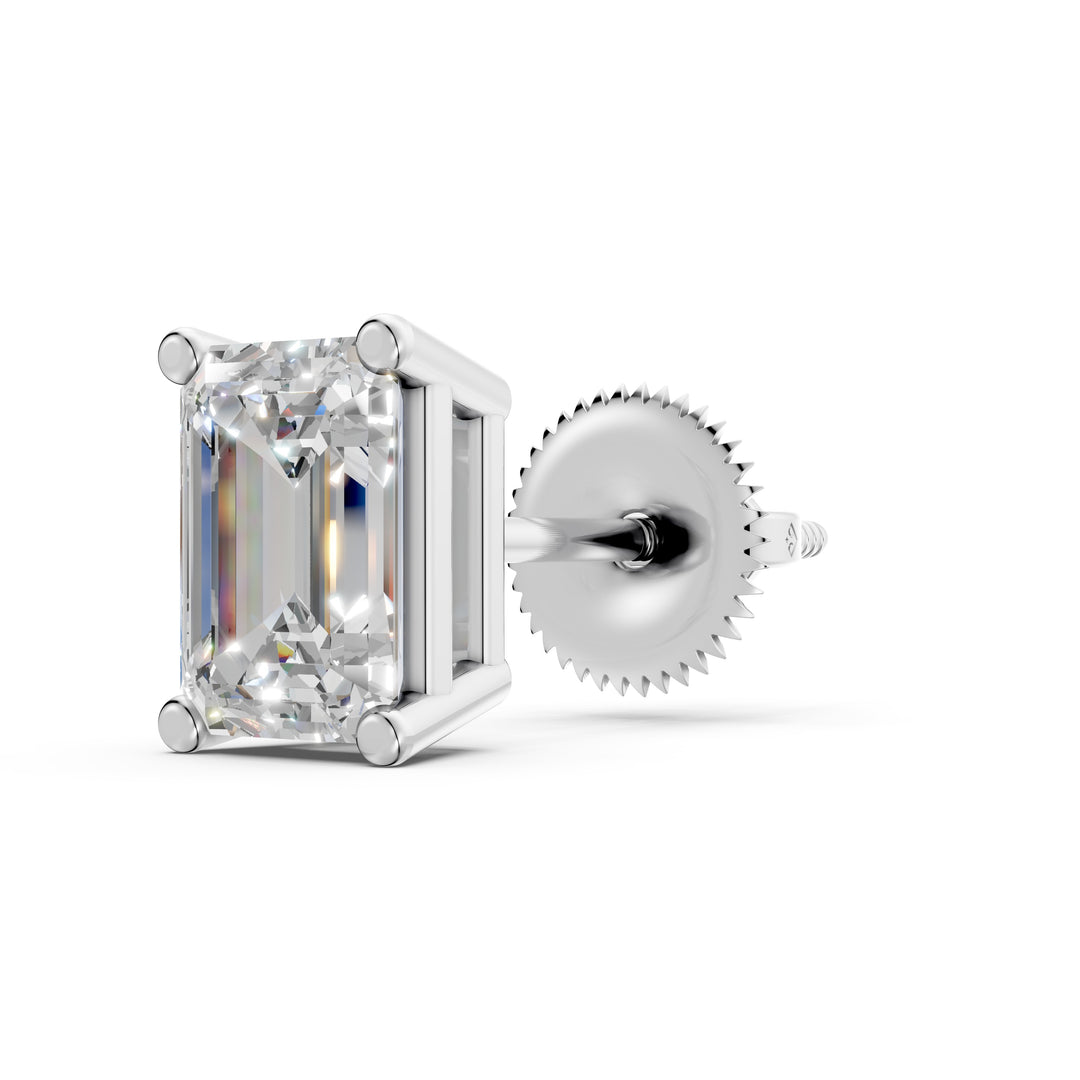 Isira Emerald Solitaire Diamond stud Earring