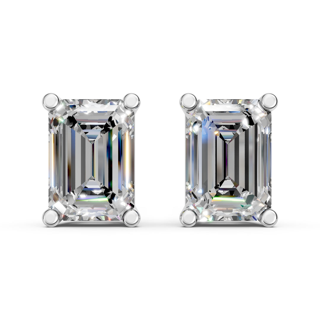 Isira Emerald Solitaire Diamond stud Earring