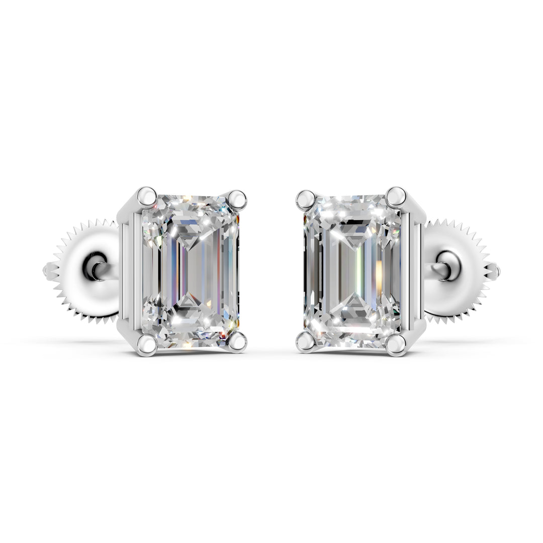 Isira Emerald Solitaire Diamond stud Earring