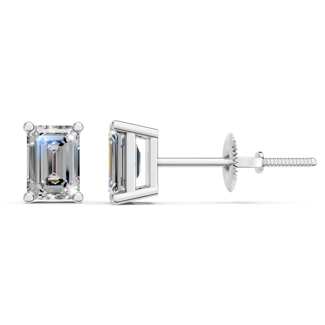 Isira Emerald Solitaire Diamond stud Earring