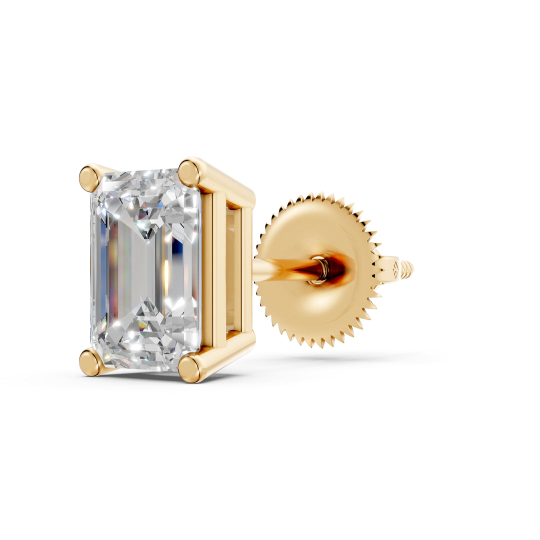 Isira Emerald Solitaire Diamond stud Earring
