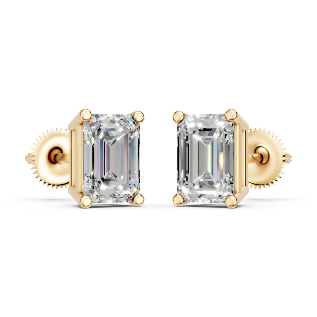 Isira Emerald Solitaire Diamond stud Earring