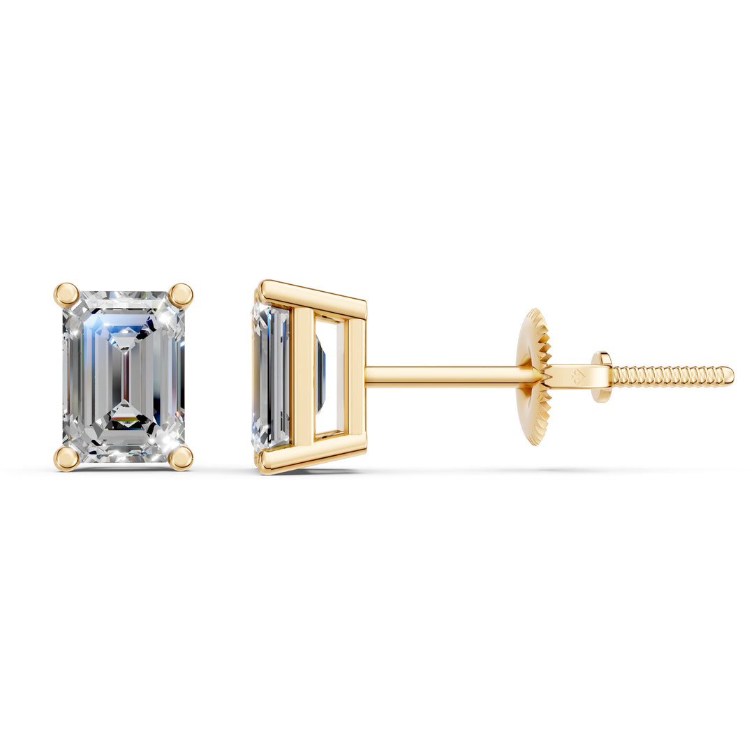 Isira Emerald Solitaire Diamond stud Earring