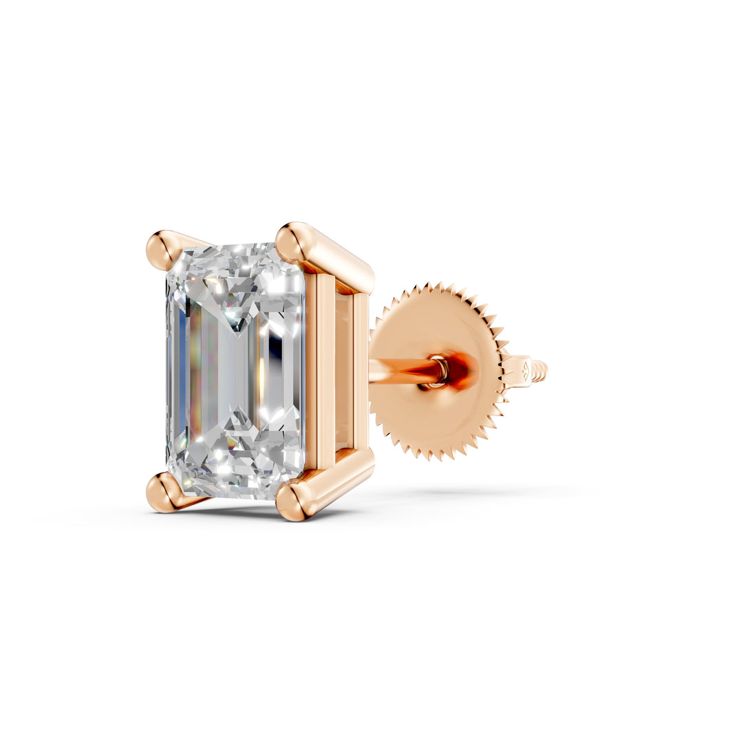 Ishya Emerald Solitaire Diamond stud Earring