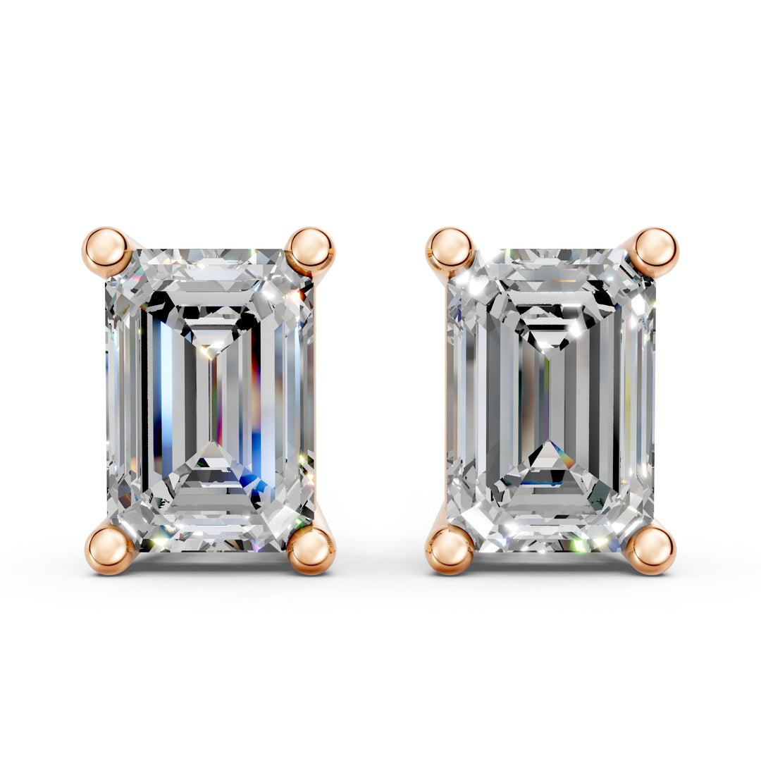 Ishya Emerald Solitaire Diamond stud Earring