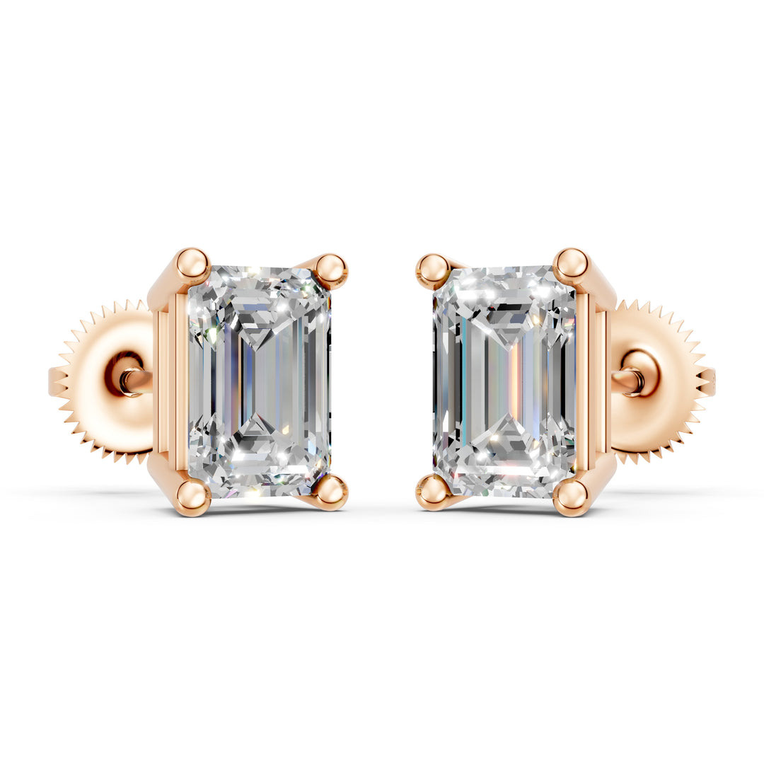 Ishya Emerald Solitaire Diamond stud Earring