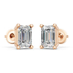 Load image into Gallery viewer, Ishya Emerald Solitaire Diamond stud Earring
