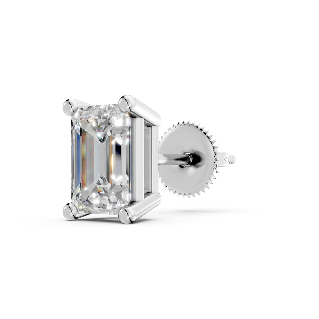 Ishya Emerald Solitaire Diamond stud Earring