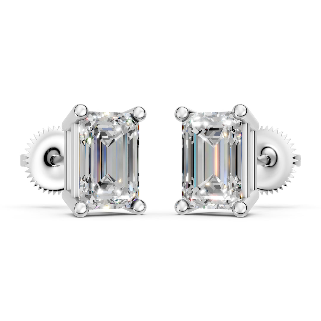 Ishya Emerald Solitaire Diamond stud Earring
