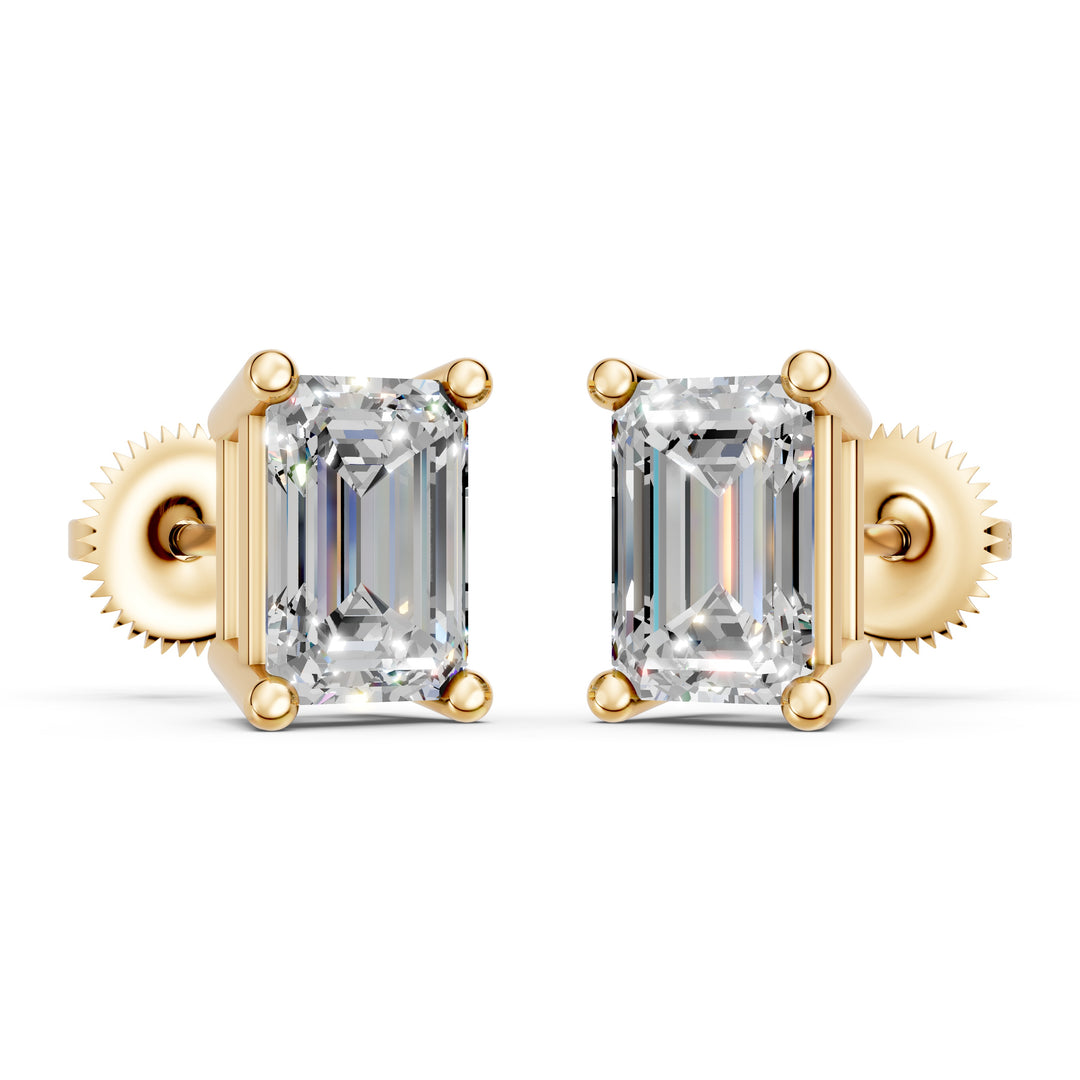 Ishya Emerald Solitaire Diamond stud Earring