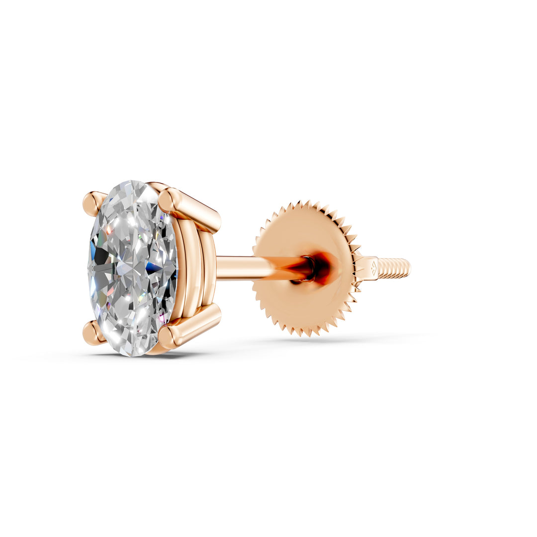 Iraza Oval Solitaire Diamond stud Earring