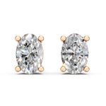 Load image into Gallery viewer, Iraza Oval Solitaire Diamond stud Earring
