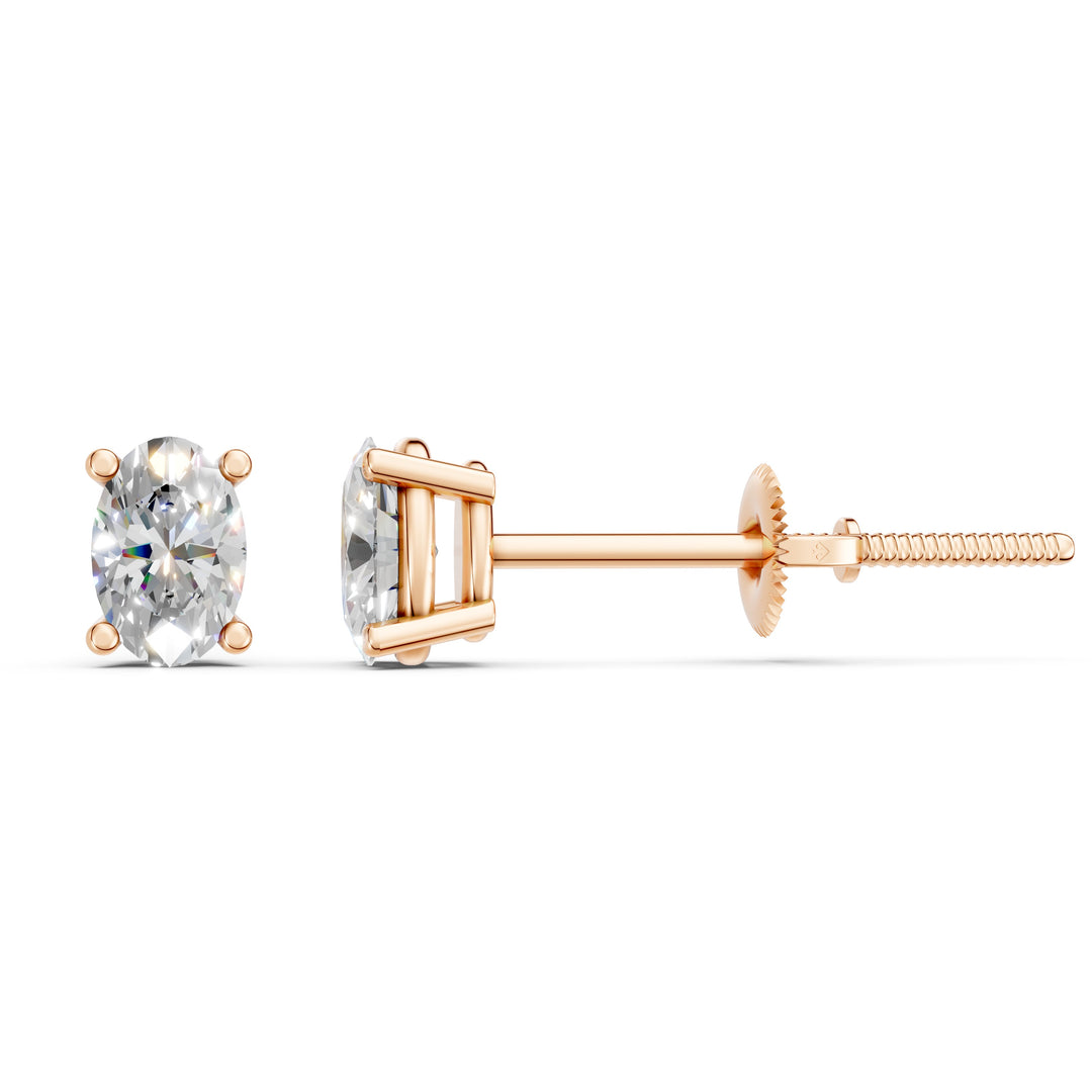 Iraza Oval Solitaire Diamond stud Earring