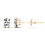 Load image into Gallery viewer, Iraza Oval Solitaire Diamond stud Earring
