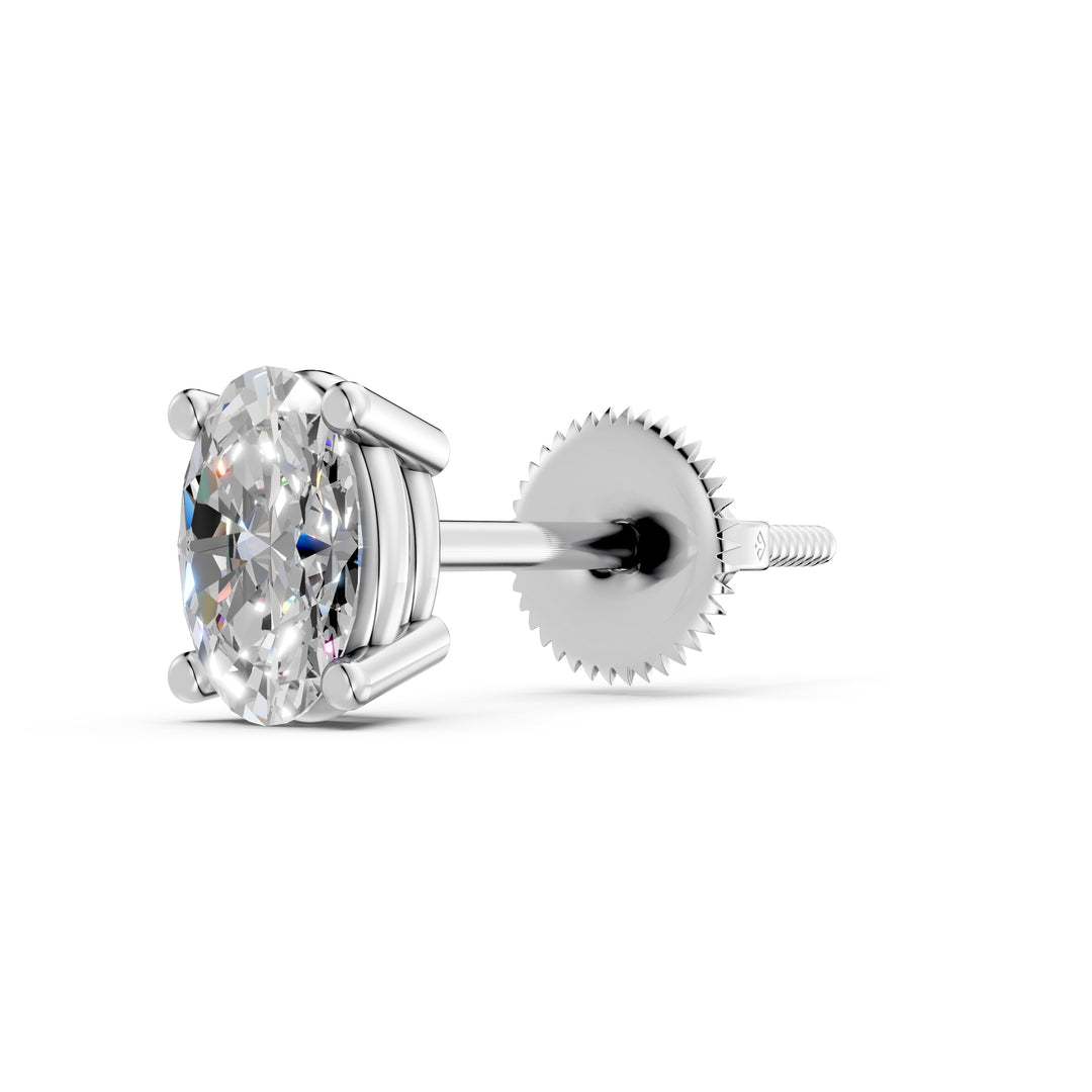 Iraza Oval Solitaire Diamond stud Earring