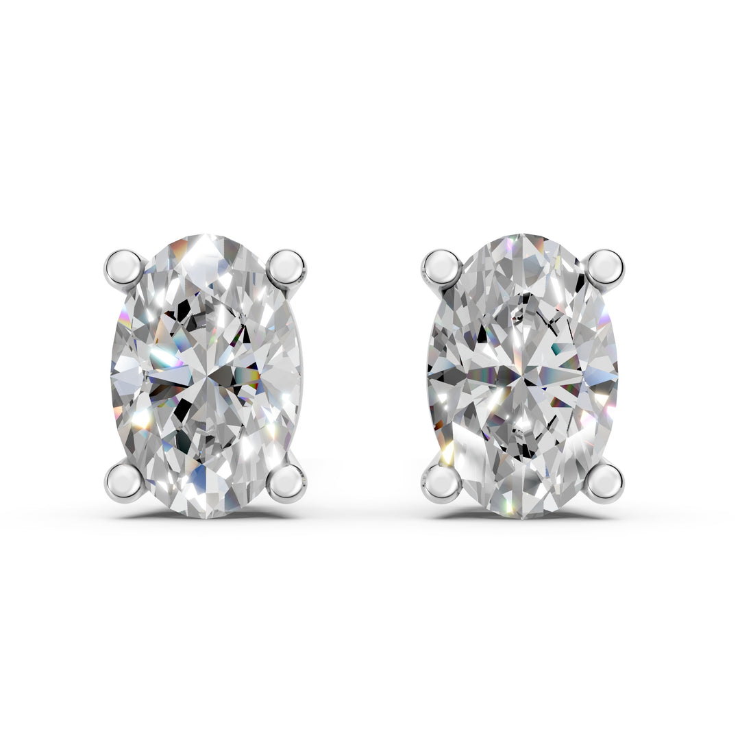 Iraza Oval Solitaire Diamond stud Earring