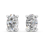 Load image into Gallery viewer, Iraza Oval Solitaire Diamond stud Earring

