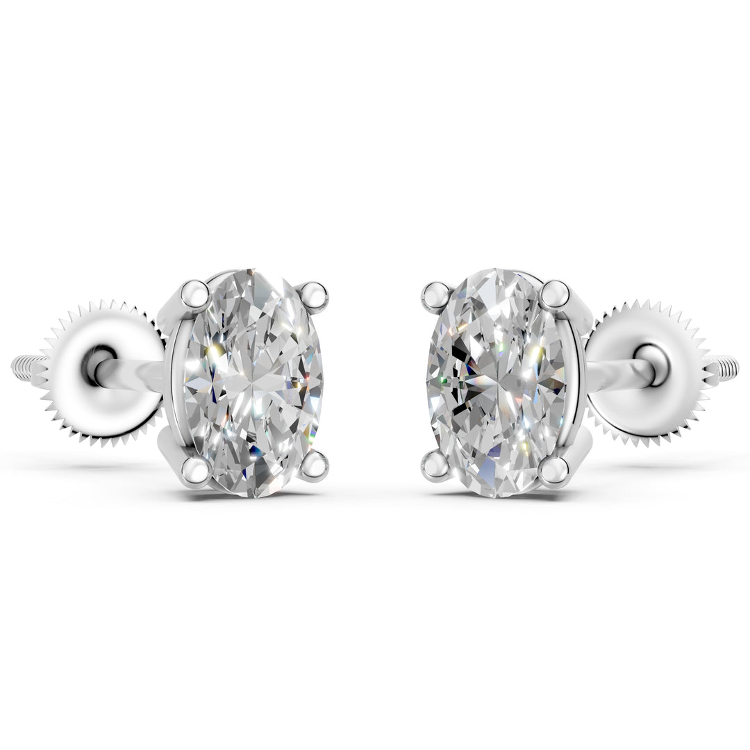 Iraza Oval Solitaire Diamond stud Earring