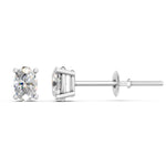 Load image into Gallery viewer, Iraza Oval Solitaire Diamond stud Earring
