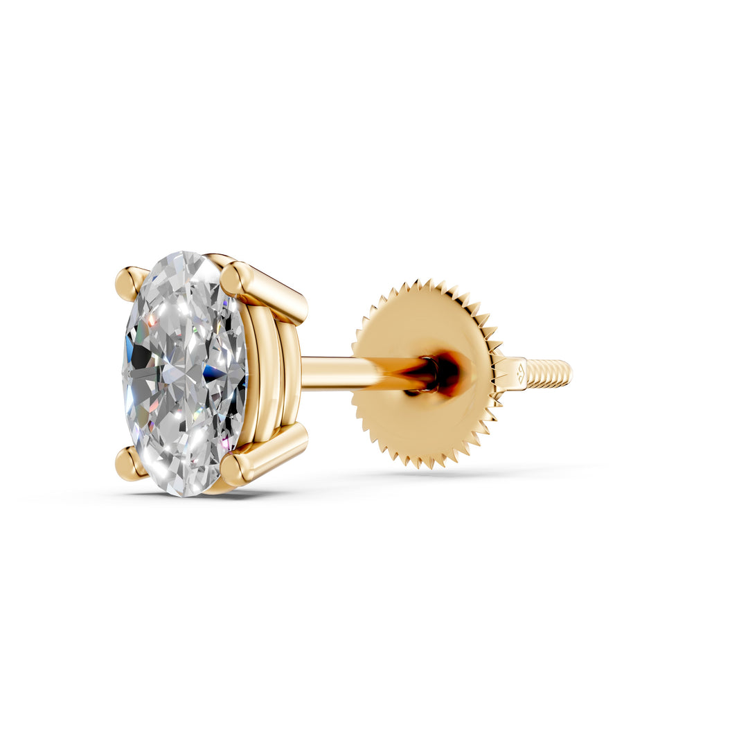 Iraza Oval Solitaire Diamond stud Earring