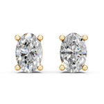 Load image into Gallery viewer, Iraza Oval Solitaire Diamond stud Earring
