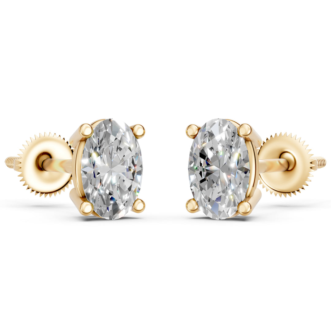 Iraza Oval Solitaire Diamond stud Earring