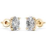 Load image into Gallery viewer, Iraza Oval Solitaire Diamond stud Earring
