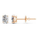 Load image into Gallery viewer, Ihina Oval Solitaire Diamond stud Earring
