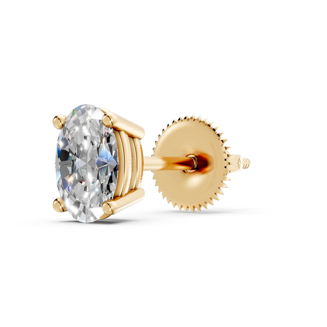 Ihina Oval Solitaire Diamond stud Earring