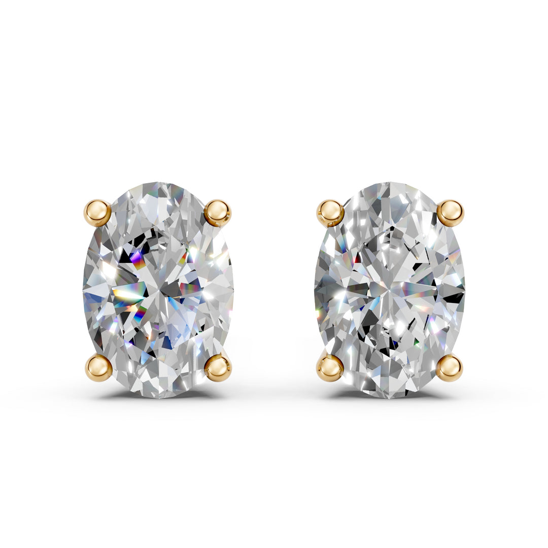 Ihina Oval Solitaire Diamond stud Earring