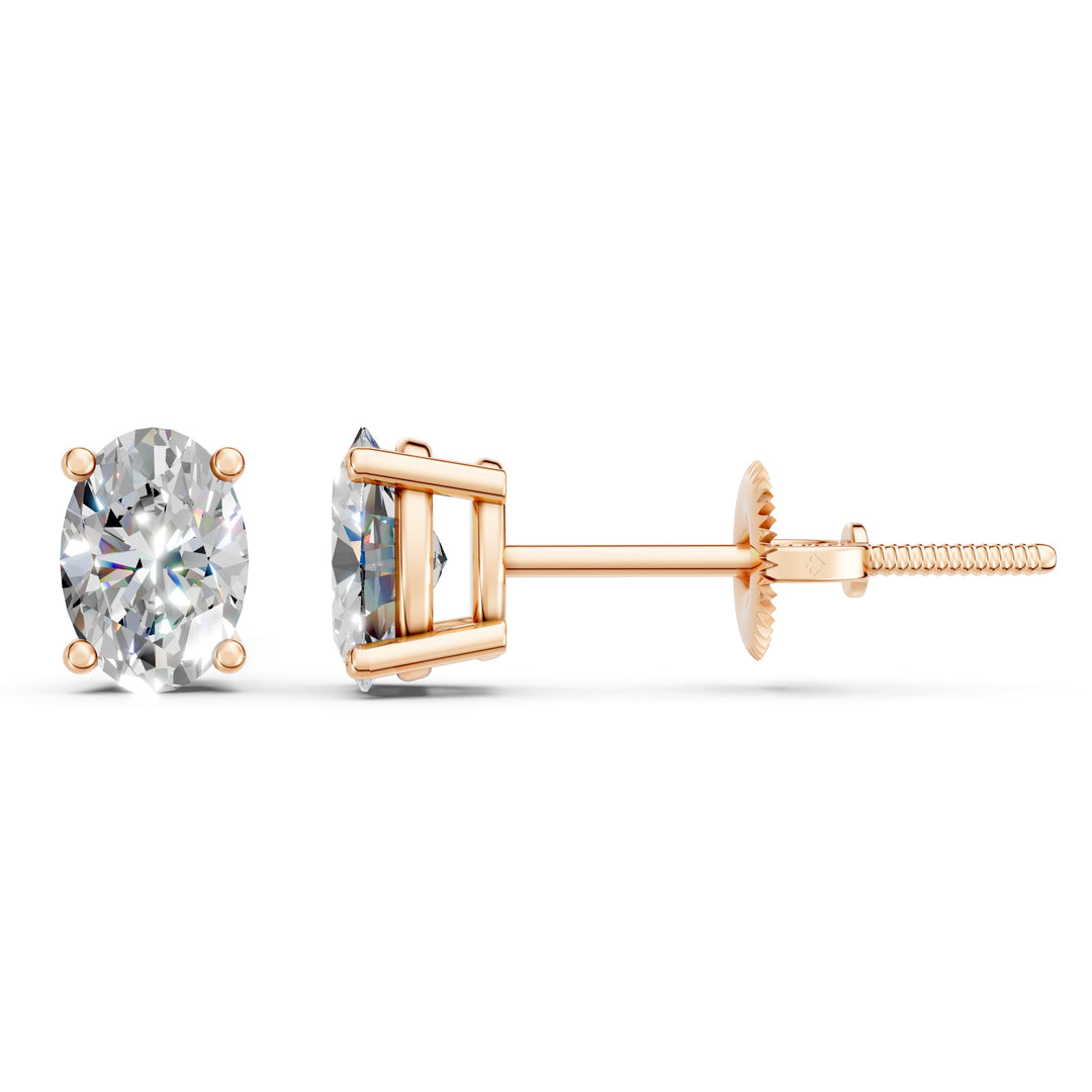 Iesha Oval Solitaire Diamond stud Earring
