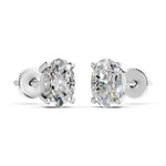 Load image into Gallery viewer, Iesha Oval Solitaire Diamond stud Earring
