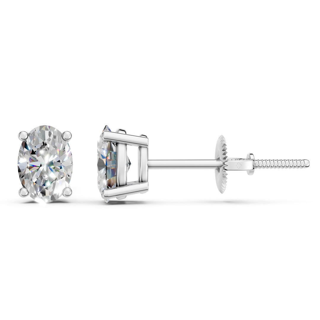 Iesha Oval Solitaire Diamond stud Earring