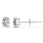 Load image into Gallery viewer, Iesha Oval Solitaire Diamond stud Earring
