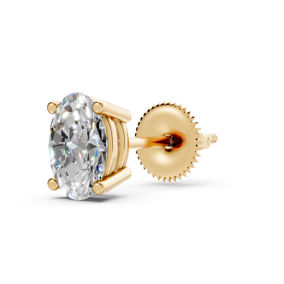 Iesha Oval Solitaire Diamond stud Earring