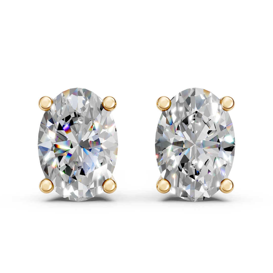 Iesha Oval Solitaire Diamond stud Earring