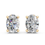 Load image into Gallery viewer, Iesha Oval Solitaire Diamond stud Earring
